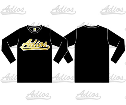 ロングTシャツ/Adios　カラー：ブラック／ゴールド