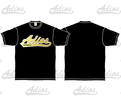 Tシャツ/Adios　カラー：ブラック／ゴールド