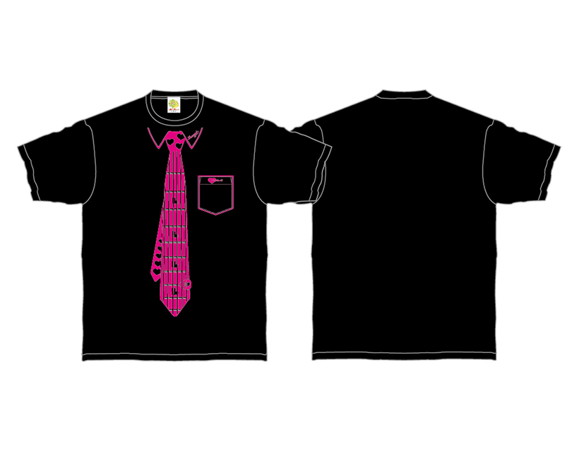 Tシャツ/Fake Necktie カラー：ブラック/ピンク