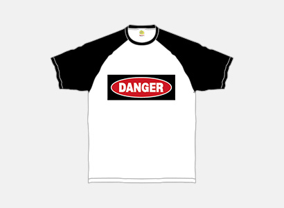 Tシャツ/DANGER　カラー： ブラック×ホワイト